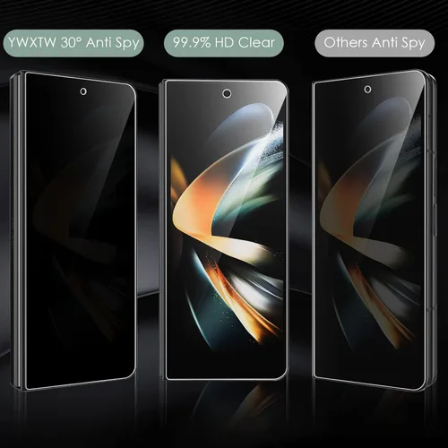 Vista 3 de YWXTW Protector de pantalla de privacidad 3 en 1 para Samsung Galaxy Z Fold 4 y protector de lente de cámara, 1 exterior + 1 protector de pantalla