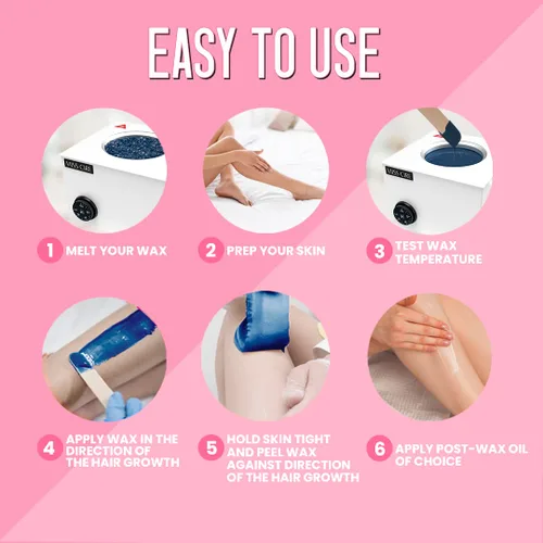Vista 5 de Miss Cire Cuentas de cera dura azul, depilación sin dolor, no necesita tiras, bajo punto de fusión, consistencia similar al gel, para cara y cuerpo