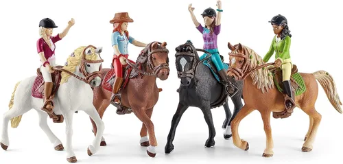 Vista 10 de Schleich Horse Club - Juego completo de figuras de juguete de 40 piezas del Horse Club Rider - Figuras articuladas de jinete de Hannah, Sofia, Lisa