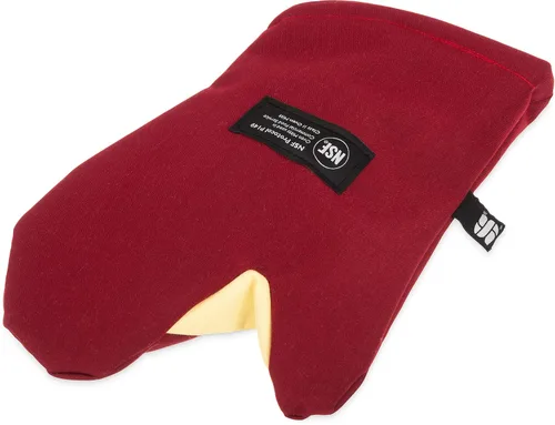 Vista 13 de San Jamar KT0215 Kool-Tek Manopla de protección para horno para temperatura convencional Nomex, 15" de longitud, rojo