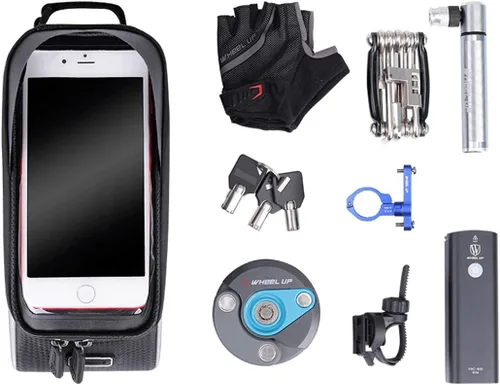 Vista 3 de Soporte universal para teléfono para bicicleta, negro, montaje en manillar, compatible con iPhone 15, 14, 13, 12, 11, 10, Samsung Galaxy S8 Plus