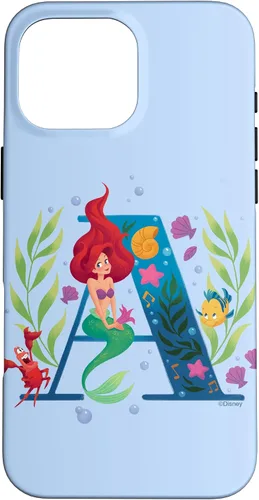 Vista 19 de Disney Carcasa para iPhone 17 con monograma de sirena y letra A para Ariel