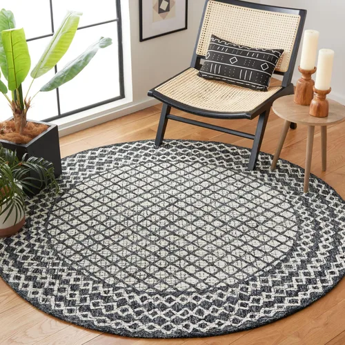 Vista 23 de SAFAVIEH Abstract Collection - Alfombra decorativa, 2 x 3 pies, azul y marfil, lana hecha a mano, ideal para zonas de alto tráfico en entrada, sala