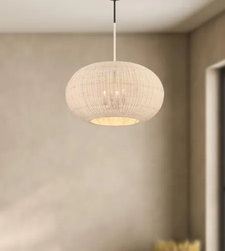 Vista 7 de Minka Lavery Modjeska 3546-66A Lámpara colgante de ratán natural, 4 luces 240 vatios totales, 13 pulgadas de alto x 24 pulgadas de ancho, carbón