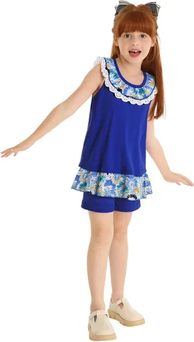 Vista 82 de LittleSpring Conjunto de verano para niñas con camiseta sin mangas y pantalones cortos florales