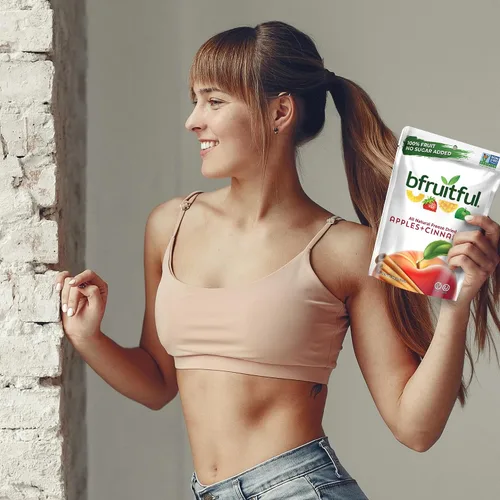 Vista 6 de bfruitful Manzana liofilizada + canela, sin azúcar añadido, paquete de bocadillos de frutas liofilizadas o para niños y adultos, bocadillos