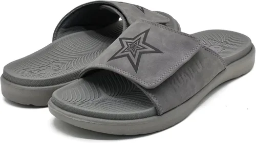 Vista 7 de KuaiLu Sandalias deportivas para hombre con cojín suave y soporte de arco para fascitis plantar, puntera abierta, ajustables, para interiores