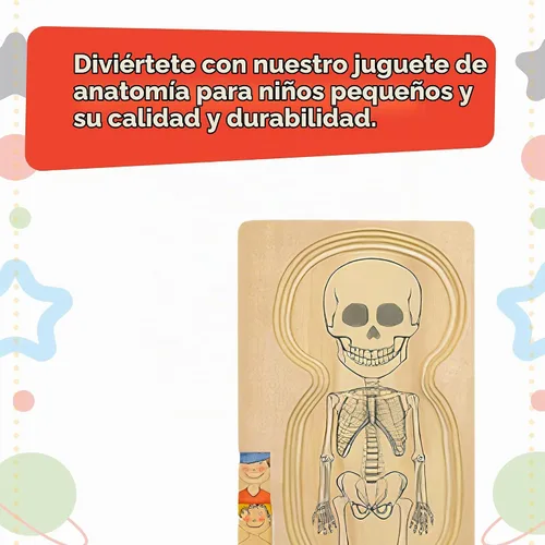 Vista 7 de Kidzlane Boy Wooden My Body Puzzle for Toddlers & Kids - 29 Piece Boys Anatomy Puzzle Kid Play Set - Anatomy for Kids, Skeleton Toys for Children