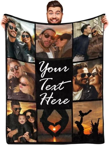 Vista 16 de DayOfShe envía al día siguiente, mantas personalizadas con fotos para regalos de novia, mantas personalizadas para esposa con imagen, manta