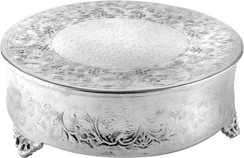 Vista 7 de Elegance Soporte redondo para tartas de boda, 14 pulgadas, dorado