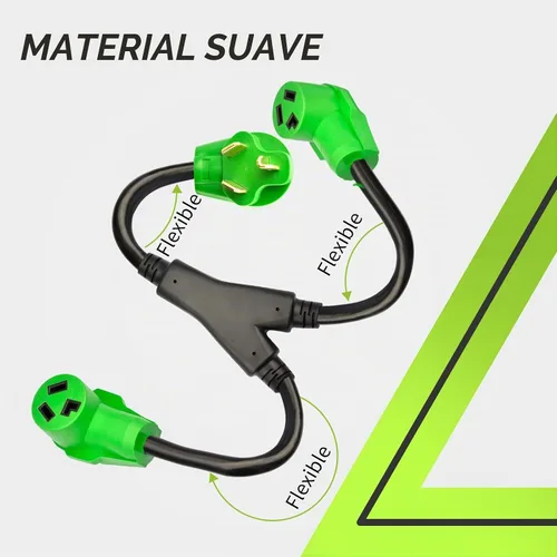 Vista 4 de RVMATE Divisor de secadora de 3 clavijas de 30 amperios, NEMA 10-30P a (2) 10-30R Y receptáculo de 26.5 pulgadas, construido para durar, chaqueta
