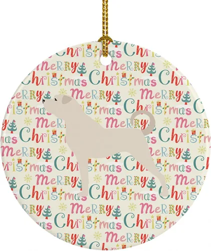 Vista 17 de Caroline's Treasures Affenpinscher - Adorno de cerámica con texto en inglés "Merry Christmas", multicolor para colgar en el árbol de Navidad