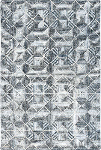 Vista 16 de SAFAVIEH Abstract Collection - Alfombra decorativa, 2 x 3 pies, azul y marfil, lana hecha a mano, ideal para zonas de alto tráfico en entrada, sala