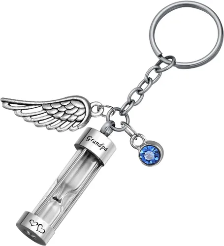 Vista 8 de Llavero de reloj de arena para cenizas, colgante de urna conmemorativa, recuerdo de cremación, joyería para tía, Aunt