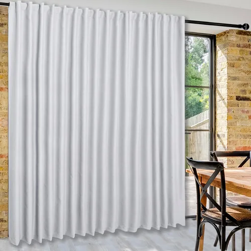 Vista 70 de DWCN Cortina opaca divisora de privacidad para puerta corrediza de patio, cortinas térmicas extra anchas con pestaña trasera y bolsillo para barra