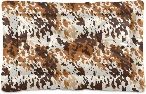 Vista 10 de Almohadilla de cama para mascotas con estampado de vaca 3D, tapete suave para cama de perro con parte inferior antideslizante, almohadilla de jaula