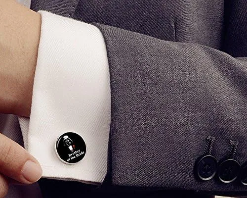 Vista 3 de Gemelos de estrella con estilo clásico personalizado regalo de gemelos de boda para hombres