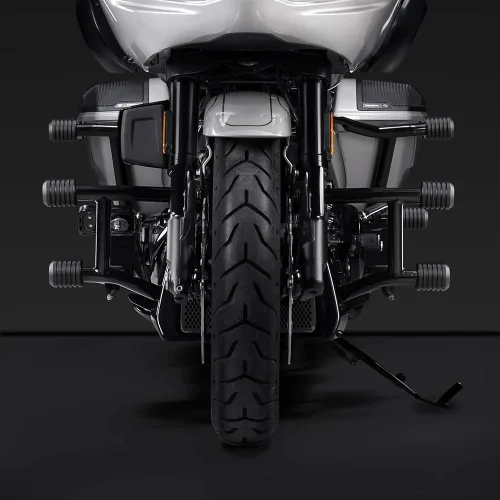 Vista 3 de Advanblack ProTek Deslizadores de Barra Antivuelco Harley Mecanizados de 1.25" Rueda Decorativa Extremo Giratorio Para Protector de Motor Delantero
