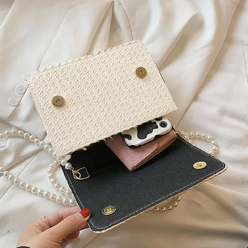 Vista 7 de CHARMORE Bolso cruzado para mujer, pequeño bolso de paja para playa, bolso de hombro tejido elegante, bolsos de viaje