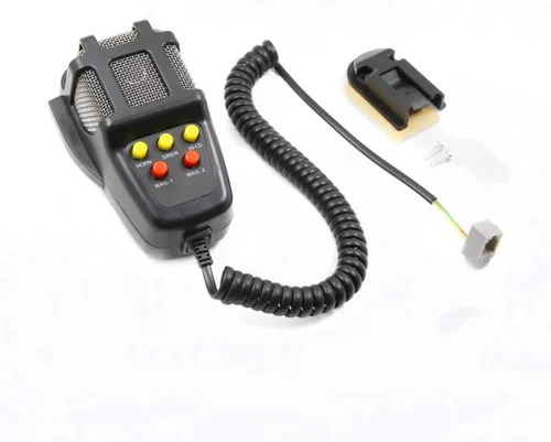 Vista 6 de Sirena policía coche sirena cuerno altavoz coche gritos alarma policía cuerno con micrófono amplificador 12V 80W sonido emergencia amplificador