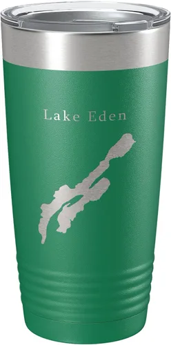 Vista 20 de Lake Eden Map Tumbler Travel Mug Insulated Laser Engraved Coffee Cup Vermont 20 oz Black