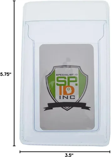 Vista 9 de Protector de bolsillo resistente con soporte vertical para tarjetas de identificación, organizador de bolsillo de plástico transparente