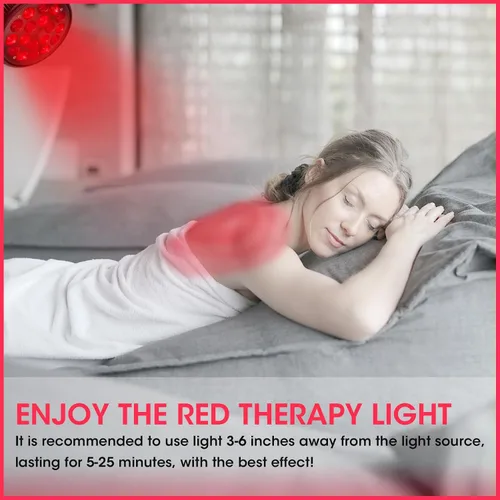 Vista 5 de Lámpara de terapia de luz roja-54W 18 LED Dispositivo de terapia de luz infrarroja con soporte de lámpara ajustable, 660nm rojo y 850nm infrarrojo