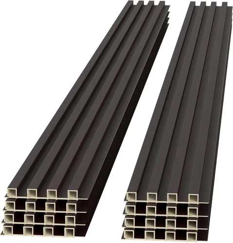 Vista 8 de POHARE Paneles de pared de listones, paquete de 8 paneles de pared 3D WPC de madera, paneles acústicos para decoración de pared interior, sala