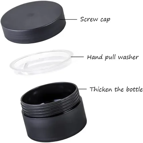 Vista 3 de Mini tarros de crema de 0.3 fl oz/0.35 oz, recipientes de muestras de maquillaje con tapas de boca ancha a prueba de fugas, tarros de plástico