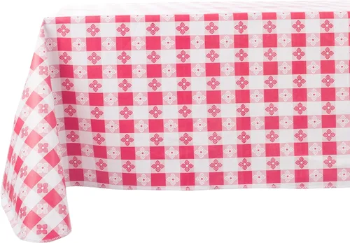 Vista 6 de Yourtablecloth - Mantel de vinilo a cuadros, con parte trasera de franela, para restaurantes, picnics, bistró, comedor interior y exterior Blanco