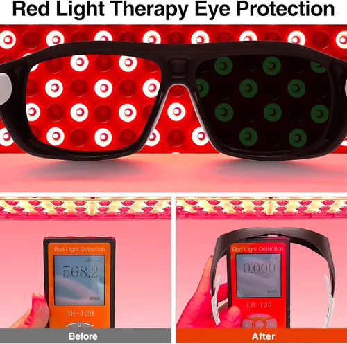 Vista 5 de Alsenor IPL 200nm-540nm y 532nm OD5+ gafas de seguridad láser gafas de terapia de luz roja para bronceado gafas y tratamiento de depilación láser