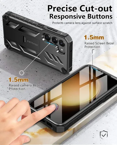 Vista 7 de FNTCASE Funda protectora para Samsung Galaxy-S23: funda resistente a prueba de golpes para teléfono celular de doble capa con protector de pantalla