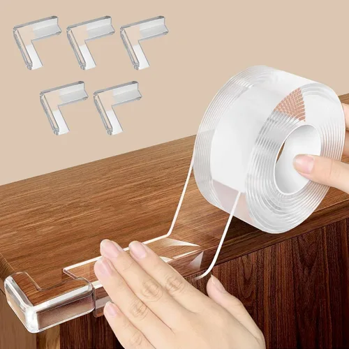 Vista 8 de Protector de Esquinas y Bordes a Prueba de Bebés, Protector Suave y Transparente para Esquinas de Mesas y Muebles y Tope de Seguridad para Puertas