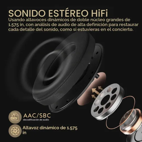 Vista 2 de iKF Auriculares inalámbricos T1, tiempo de reproducción de 50 horas, graves negro (Black 1.0)