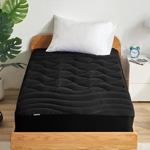 Vista 20 de SLEEP ZONE - Cubrecolchón refrescante, funda de colchón fresca, protector acolchado con zonas, transpirable y lavable, bolsillo profundo de 8-21