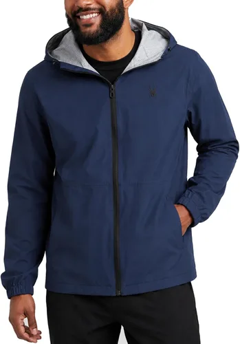 Vista 11 de Spyder Chaqueta impermeable para hombre - Cortavientos con capucha ligera e Negro