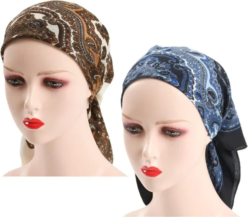 Vista 2 de K-Elewon Bufanda cuadrada mediana de 27.5 pulgadas para mujer, bufanda para la cabeza, 2 unidades, bufanda para el cuello, bufanda para el cabello