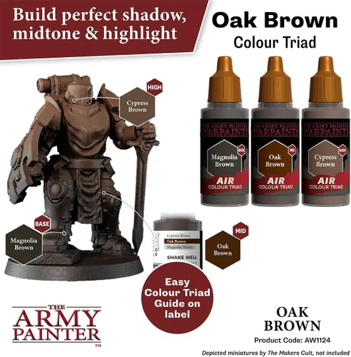 Vista 3 de The Army Painter Warpaint Air Oak Brown - Pintura acrílica no tóxica a base de agua muy pigmentada para juegos de rol de mesa, juegos de mesa
