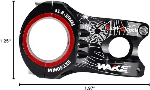 Vista 8 de Aleación de aluminio MTB vástago 1.378 in 1.969 in 0 grados para la mayoría de bicicletas, bicicleta de carretera, MTN, BMX, equipo Fixie, ciclismo