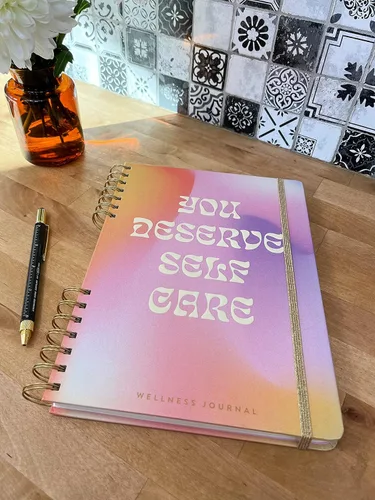 Vista 5 de DesignWorks Ink You Deserve Spiral Mindfulness Notebook Guided Gratitude and Wellness Journal Undated Daily Planner With Self Care Activity Prompts