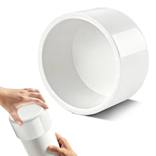 Vista 11 de Tapón de PVC blanco de 1-1/2 pulgadas para extremo de tubería, 10 piezas de conector de adaptador de rosca de PVC para tubería, conector de tapón