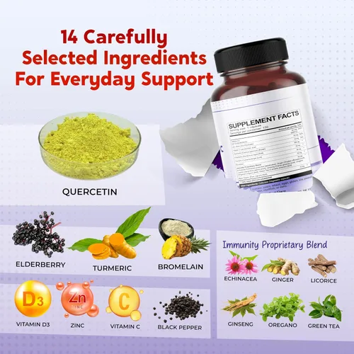 Vista 5 de Quercetina Saúco Cúrcuma Vitamina C Zinc - Apoyo a la Inmunidad