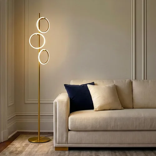 Vista 9 de Brightech Saturn - Lámpara de pie LED, diseño único que combina con decoración moderna y contemporánea, lámpara alta de 3 luces para sala Luz blanca