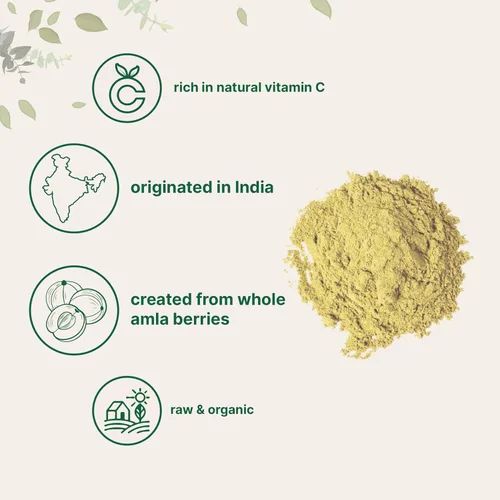 Vista 4 de Micro Ingredients Polvo de amla orgánico (Amalaki) 32 onzas, polvo de grosella espinosa de origen indio, rico en vitamina C, antioxidantes, apoya