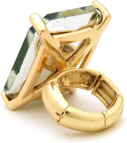 Vista 4 de Fashion 21 Anillo elástico de piedra colorida de cristal extra grande para mujer