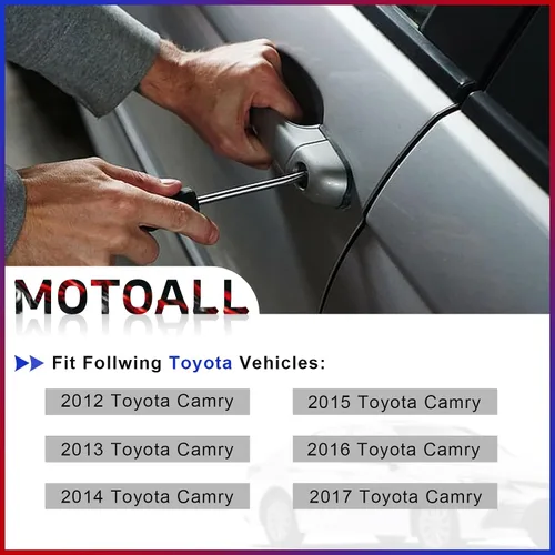 Vista 4 de MOTOALL Nuevo 6921106090 Manija de puerta exterior delantera izquierda lado del conductor para 2012-17 Toyota Camry Negro