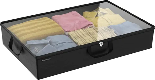 Vista 7 de ClosetMaid Organizador de armario colgante de tela de 3 estantes con barra de ropa para camisas, suéteres, pantalones, sombreros, zapatos, monederos