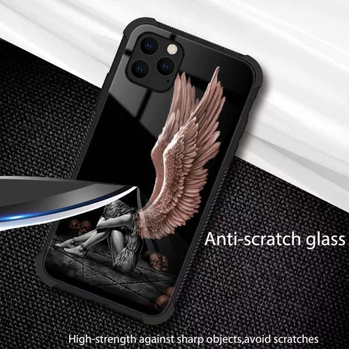 Vista 3 de DAIZAG Funda compatible con iPhone 12 Pro Max, diseño de personalidad de alas de ángel con protección contra golpes y arañazos para iPhone 12 Pro