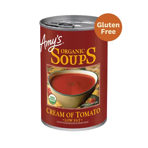 Vista 3 de Amy's Sopa, sin gluten, crema orgánica de tomate, baja en grasa, 14.5 onzas