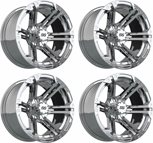 Vista 9 de GTW Specter - Rueda de carrito de golf de aluminio de 10 pulgadas Mecanizado plata/negro